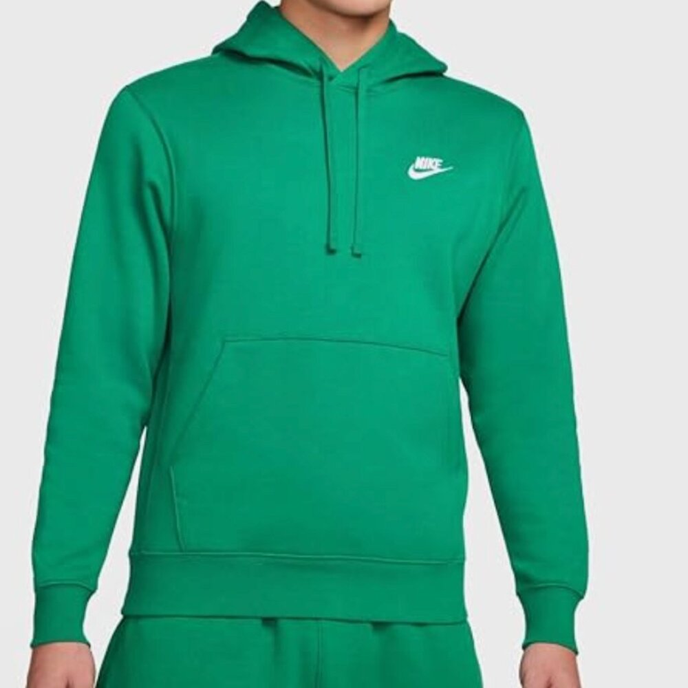 Nike Sportswear Club Fleece Pullover Hoodie Green - Picture 2 of 4